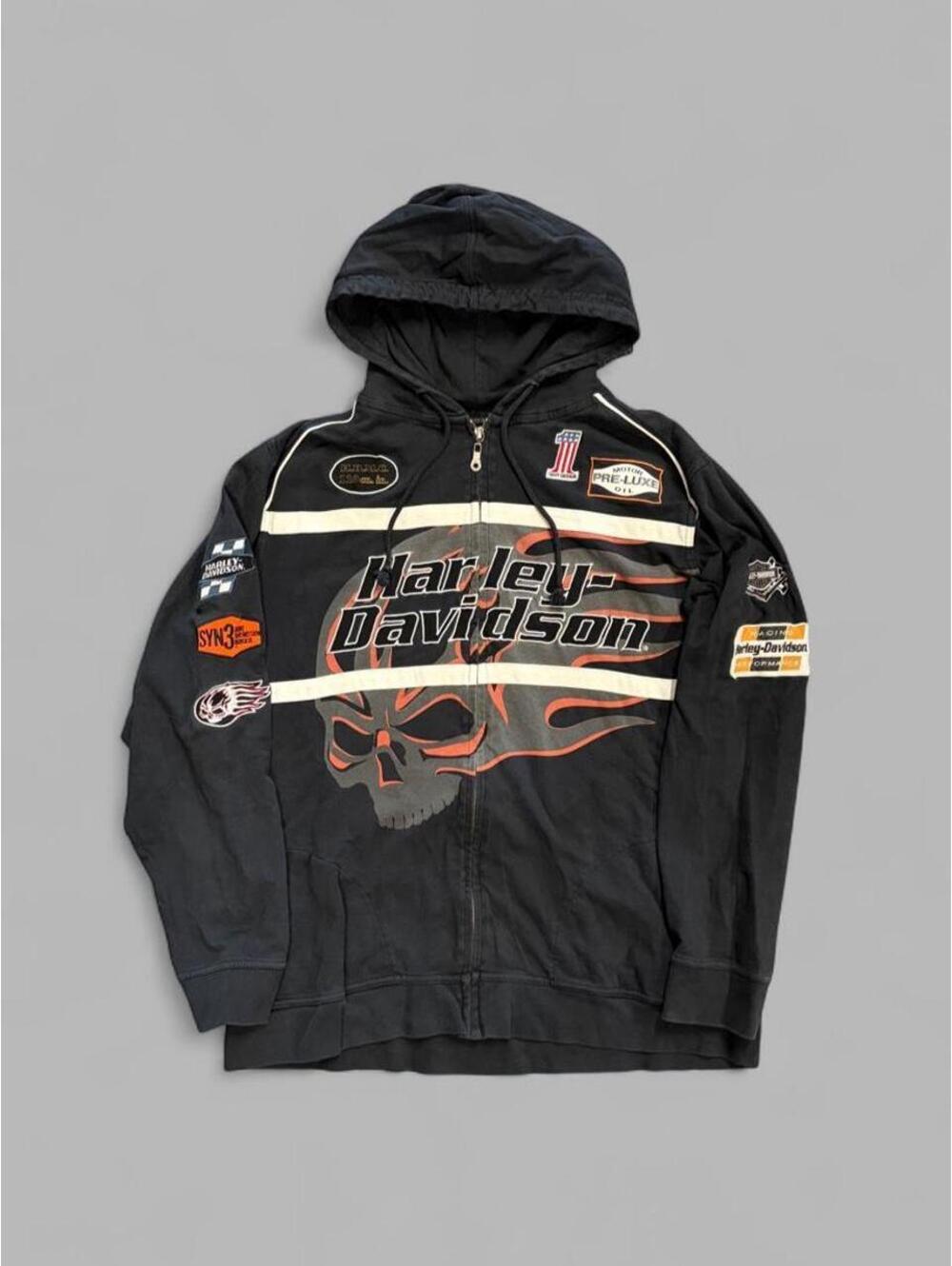 Y2K Harley Davidson Racing Zip Up AOP Hoodie